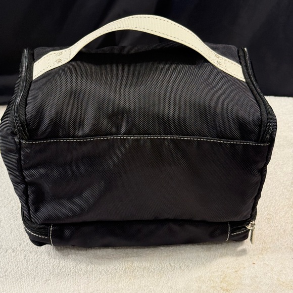 Lands End  Black/Cream Men's/Women’s Hanging Shaving /Cosmetic Bag - Picture 1 of 16